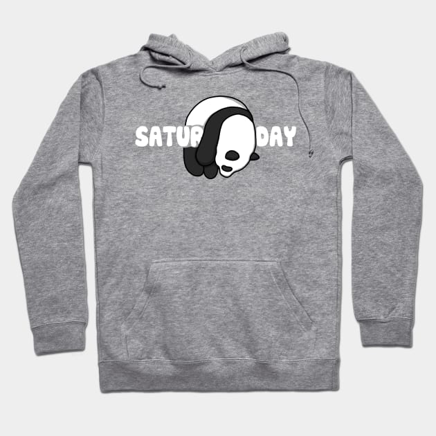 Funny Saturday Panda Hoodie by Luna Illustration